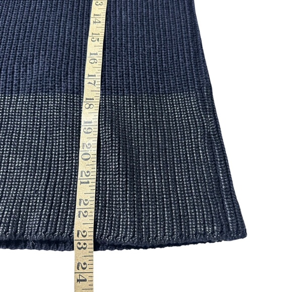 VINCE CHUNKY KNIT COLOR CONTRAST NAVY BLACK CUFFED SWEATER SIZE SMALL - Picture 9 of 9